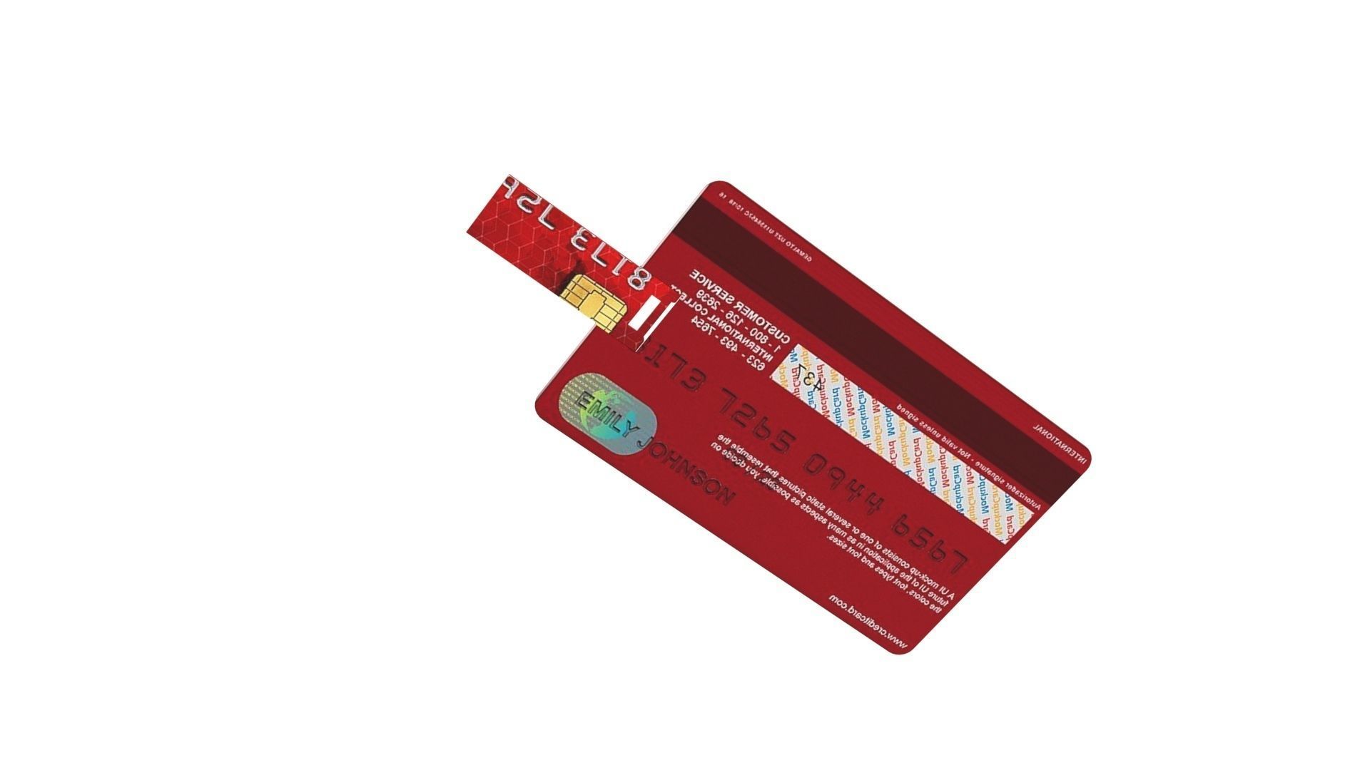 Credit Card type USB flash drive 3D model_5