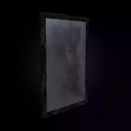 Old bloody shabby  cracked mirror