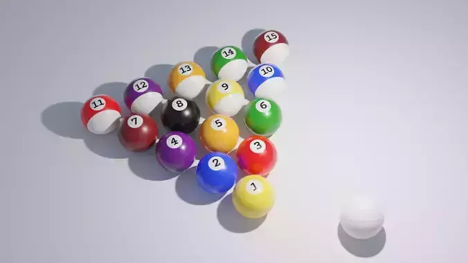 Realistic Cueball Set With 4K Textures Low-poly 3D model
