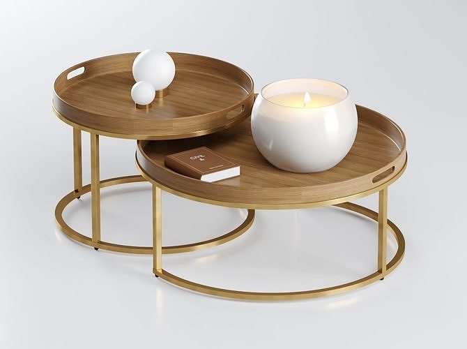 Round Coffee Table Set 3D model | CGTrader