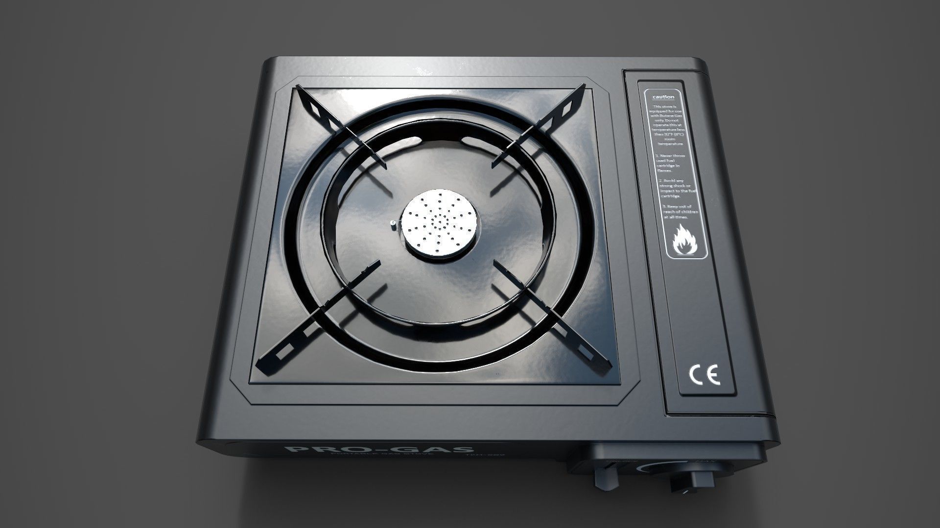 Portable gas stove Low-poly 3D model_2