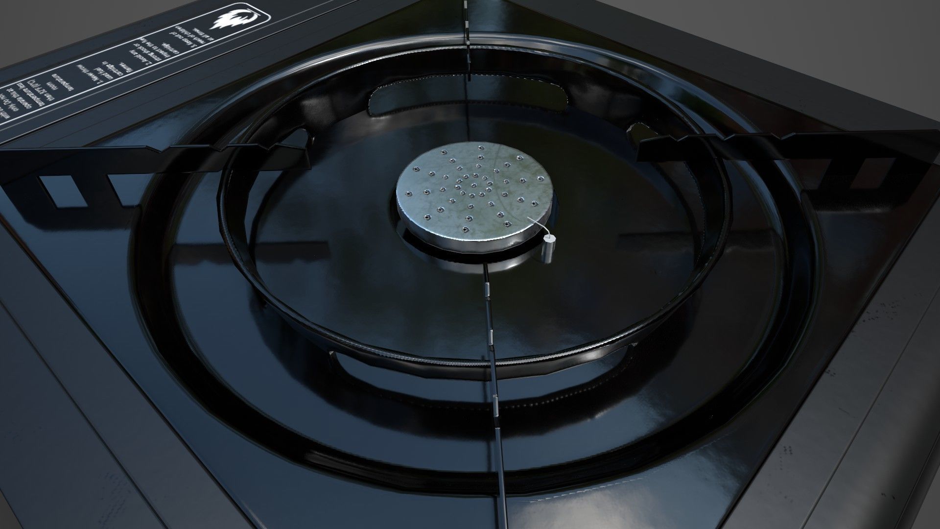 Portable gas stove Low-poly 3D model_4