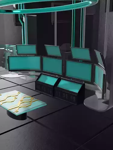 Diorama TVs Screens and vintage super computer 3D print model