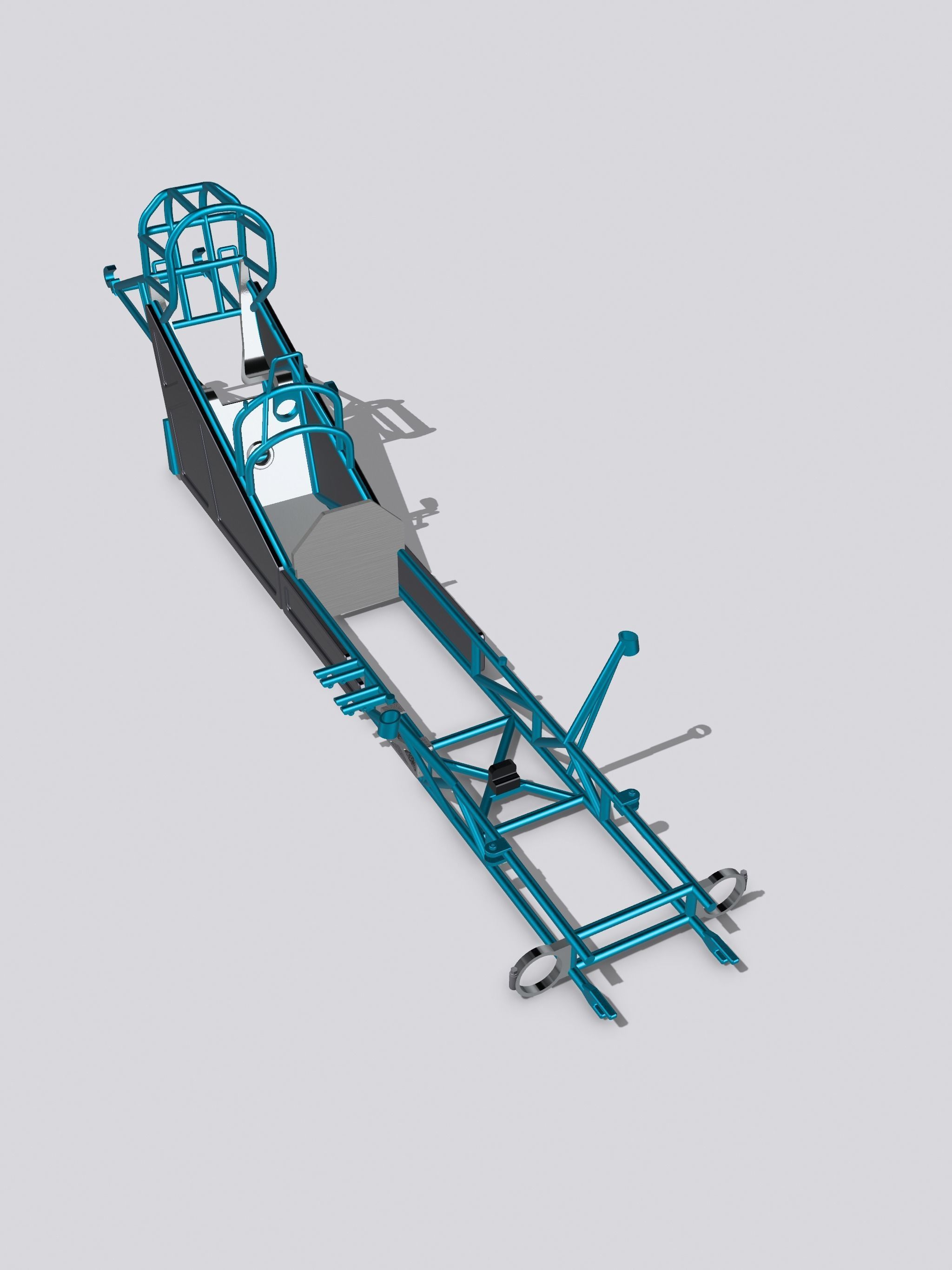 FUNNY CAR Funny Car Chassis Platform 2 options High Detail 3D print model_1