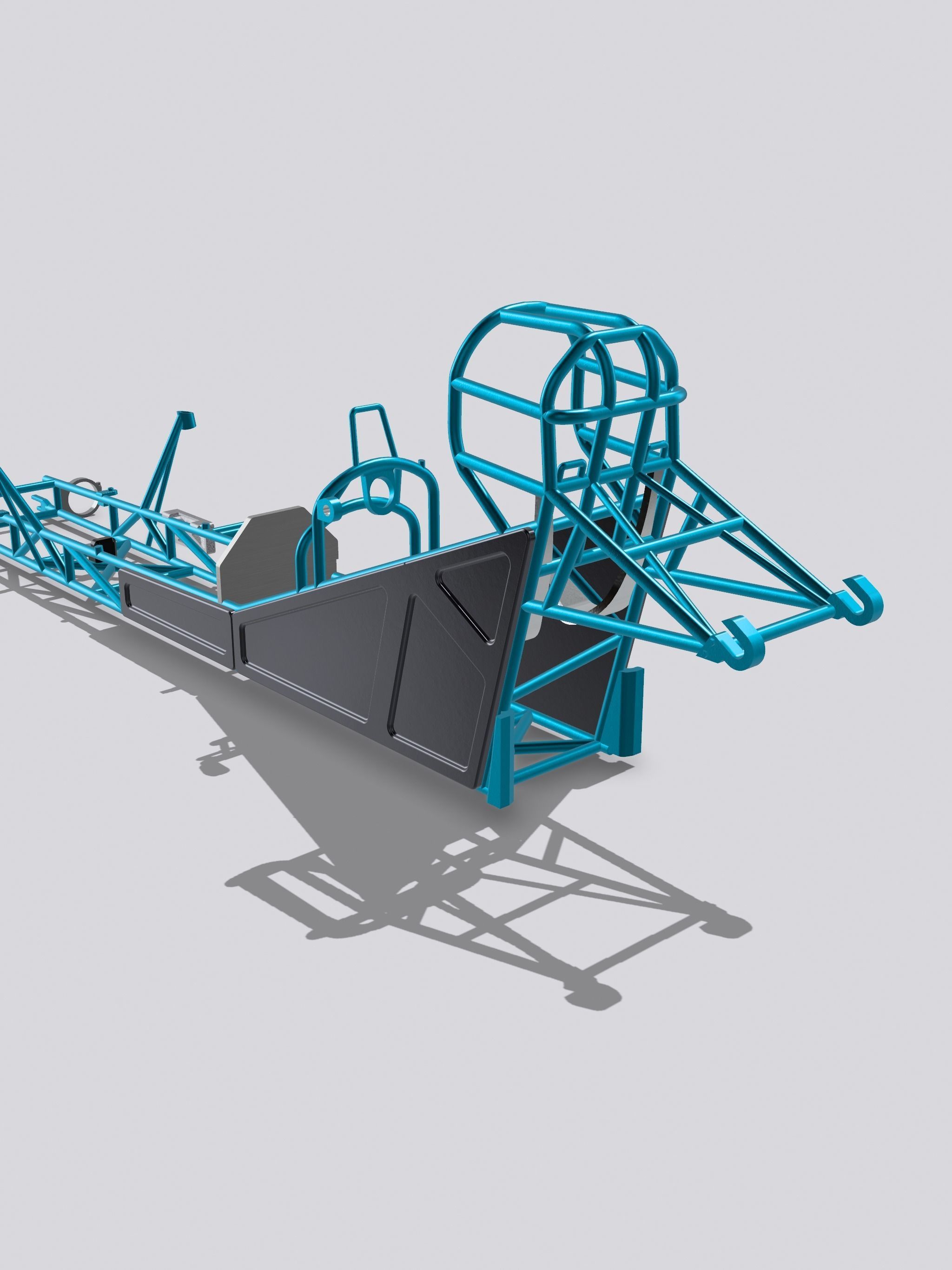 FUNNY CAR Funny Car Chassis Platform 2 options High Detail 3D print model_3