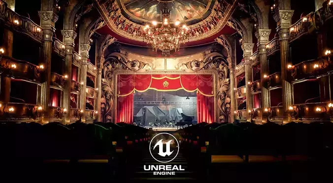 Opera House Environment Kit - UE5 Low-poly 3D model