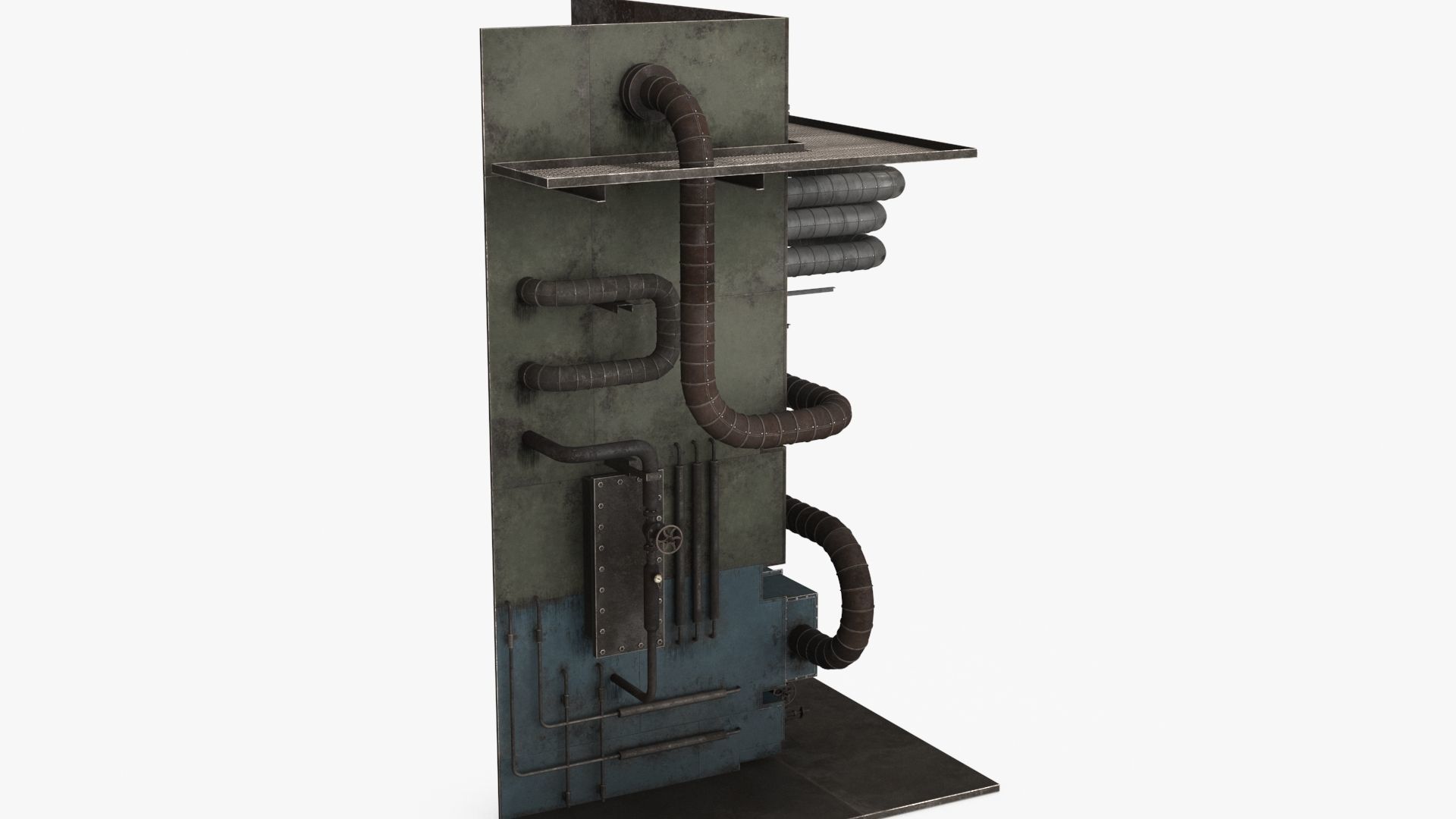 Industrial Pipes v3 Low-poly 3D model_7