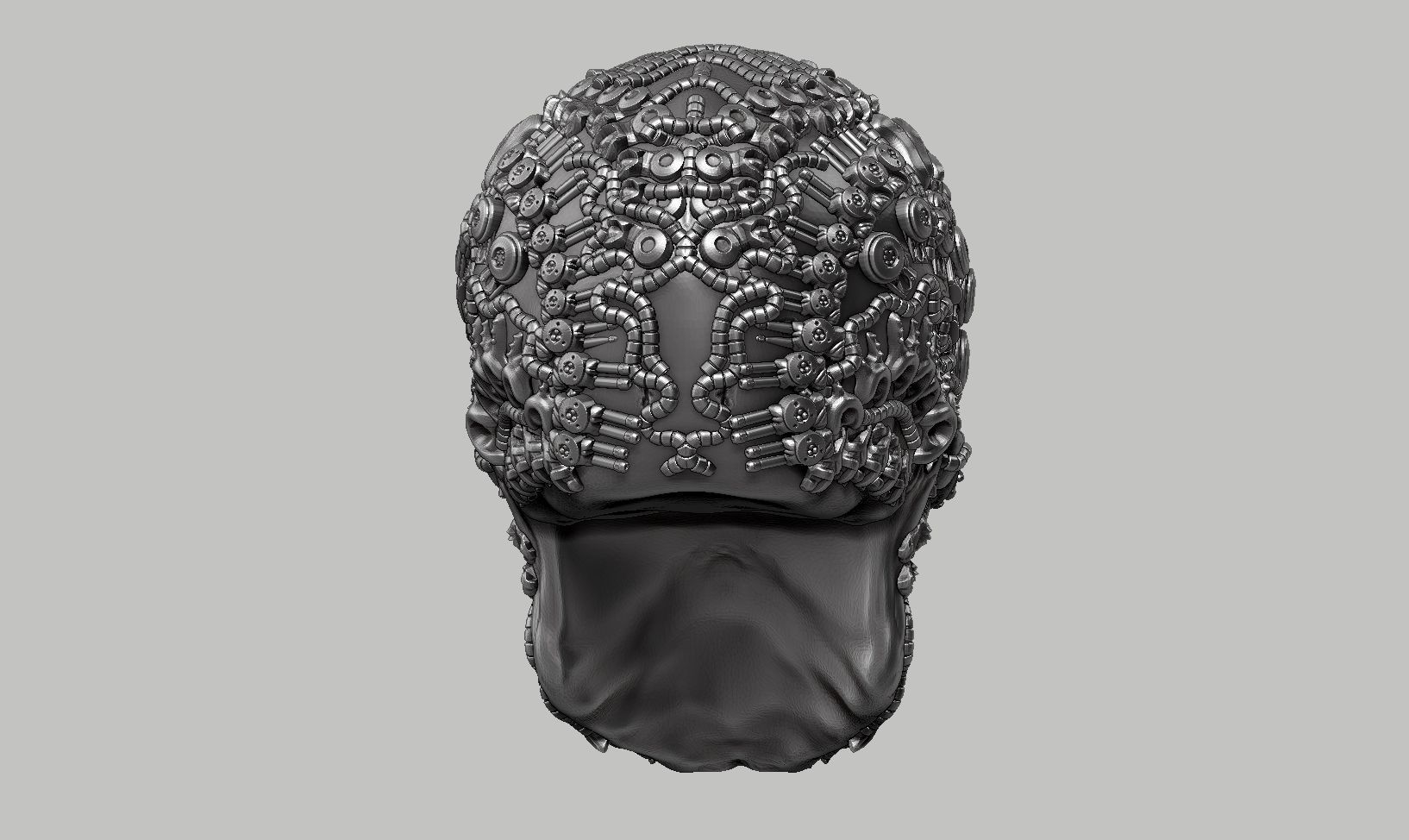 skull robot head a12 3D print model_6