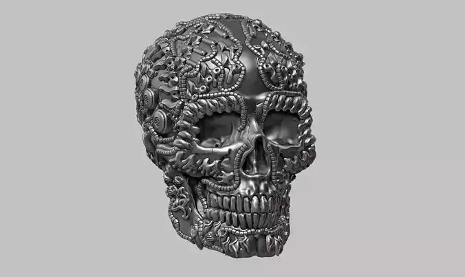 skull robot head a12 3D print model