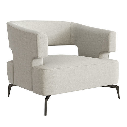 Holly Hunt Minerva lounge Chair grey model 3D model