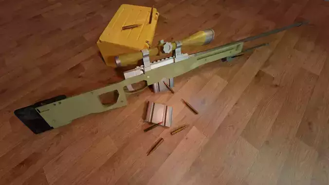 AWP and case Free low-poly 3D model