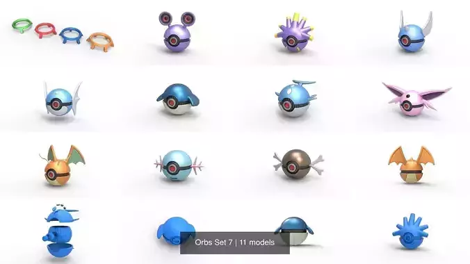 Orbs Set 7 3D Model Collection