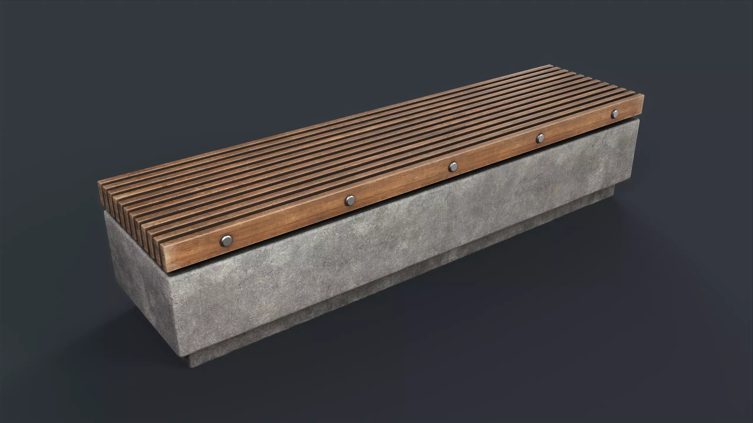 Modern Outdoor Bench 33 PBR Game Ready Low-poly 3D model