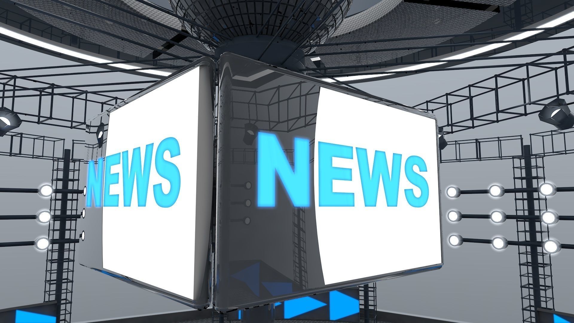 Virtual news studio 3D model_4