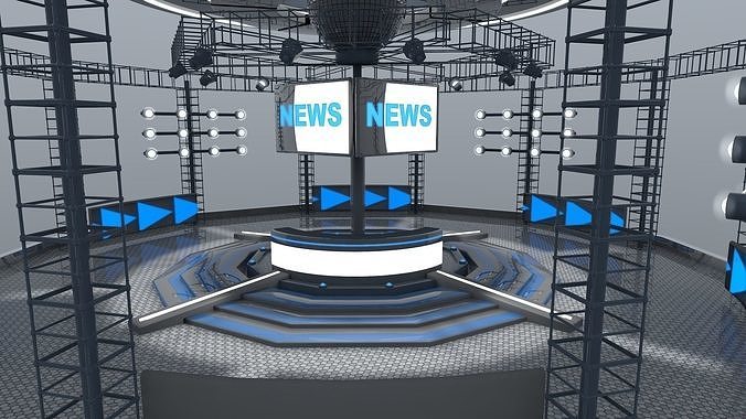 Virtual news studio 3D model