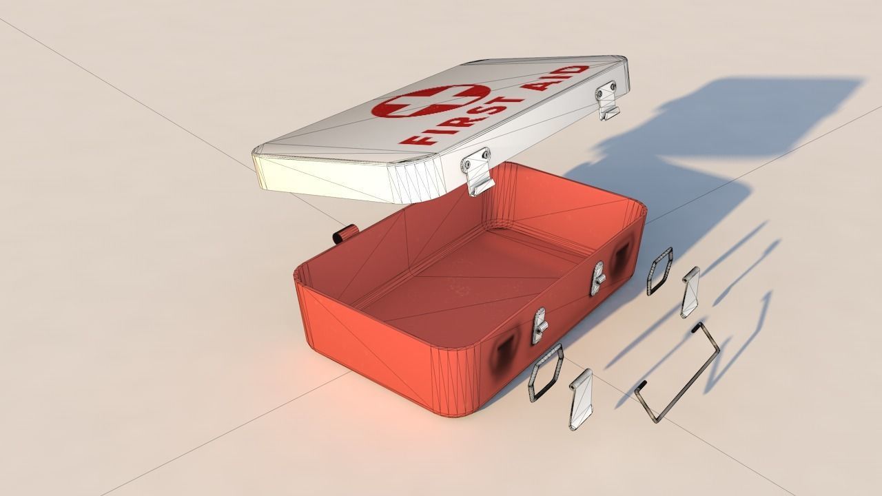 First Aid Kit Lowpoly Low-poly 3D model_5