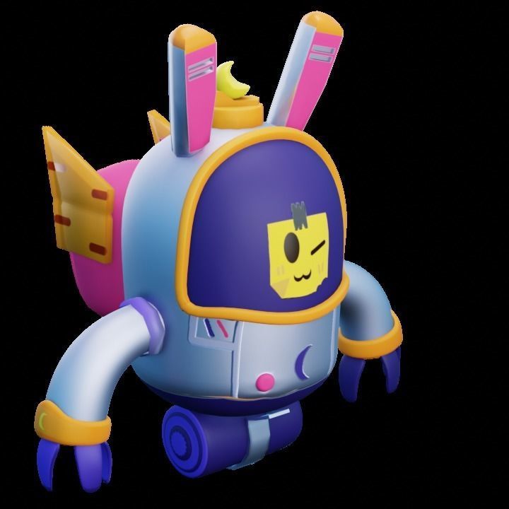 Cute Robots Game Ready Low-poly 3D model_1