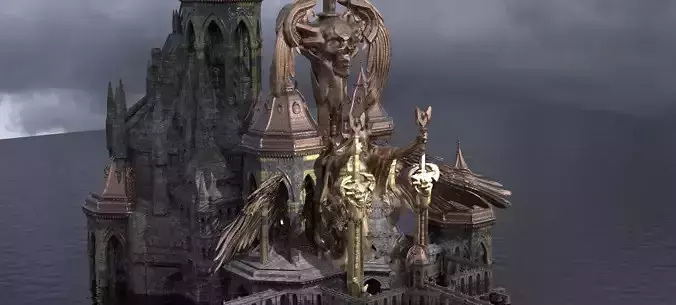 Steampunk Medieval Tower Grim reaper Kit bash 3D model