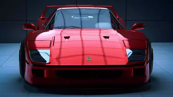 Ferrari F40 Low-poly 3D model