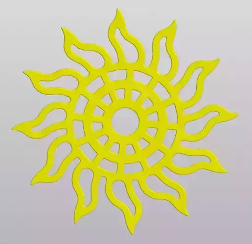 Cup coaster Sun 3D print model