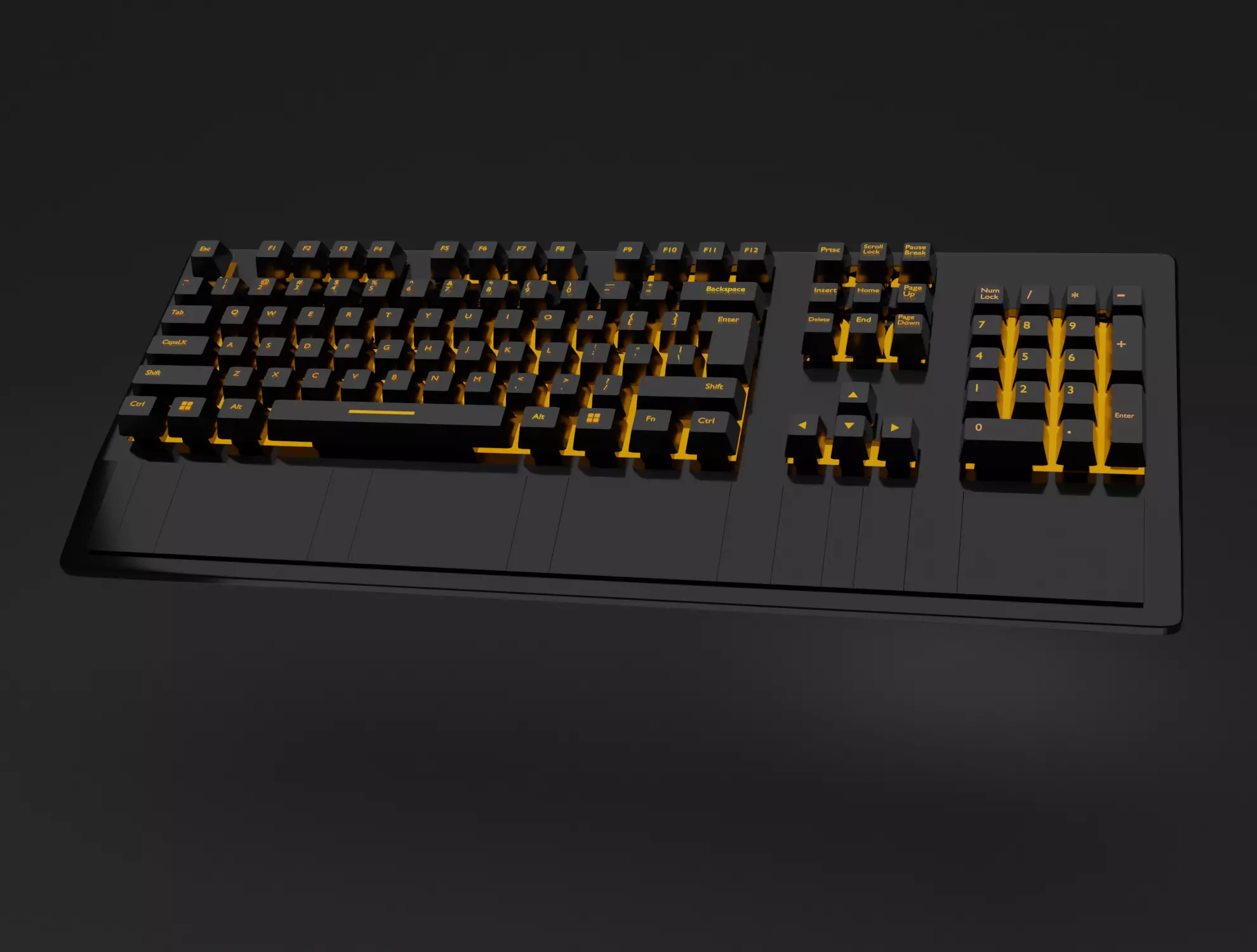 Gaming RGB Keyboard Low-poly 3D model_0