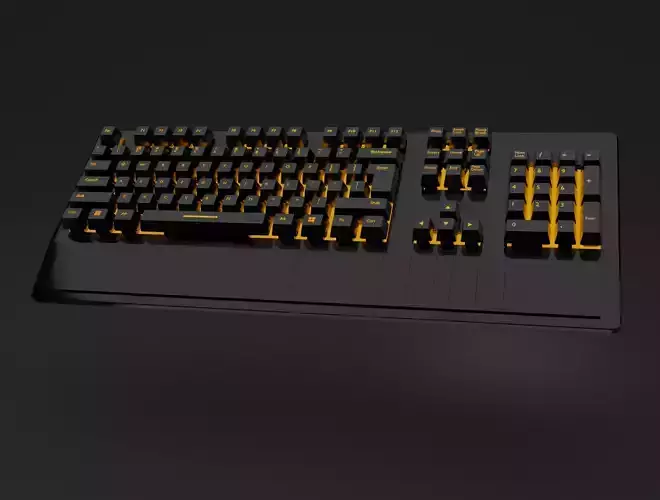 Gaming RGB Keyboard Low-poly 3D model