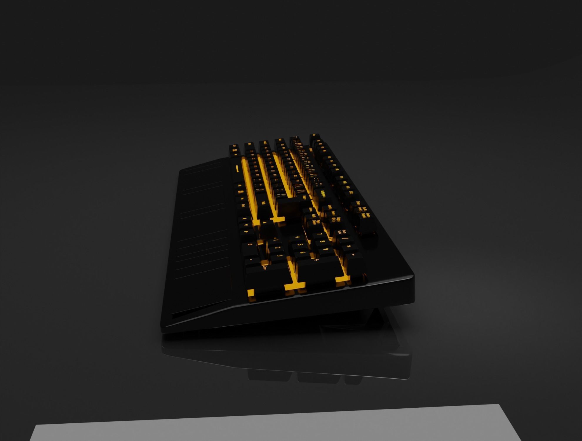 Gaming RGB Keyboard Low-poly 3D model_5