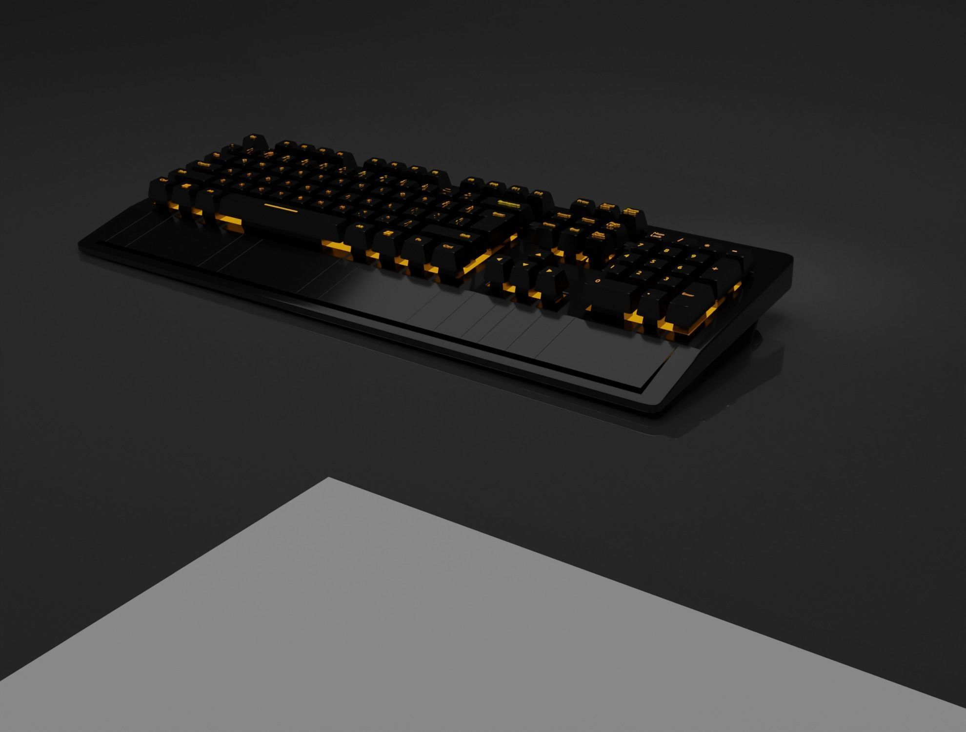 Gaming RGB Keyboard Low-poly 3D model_3