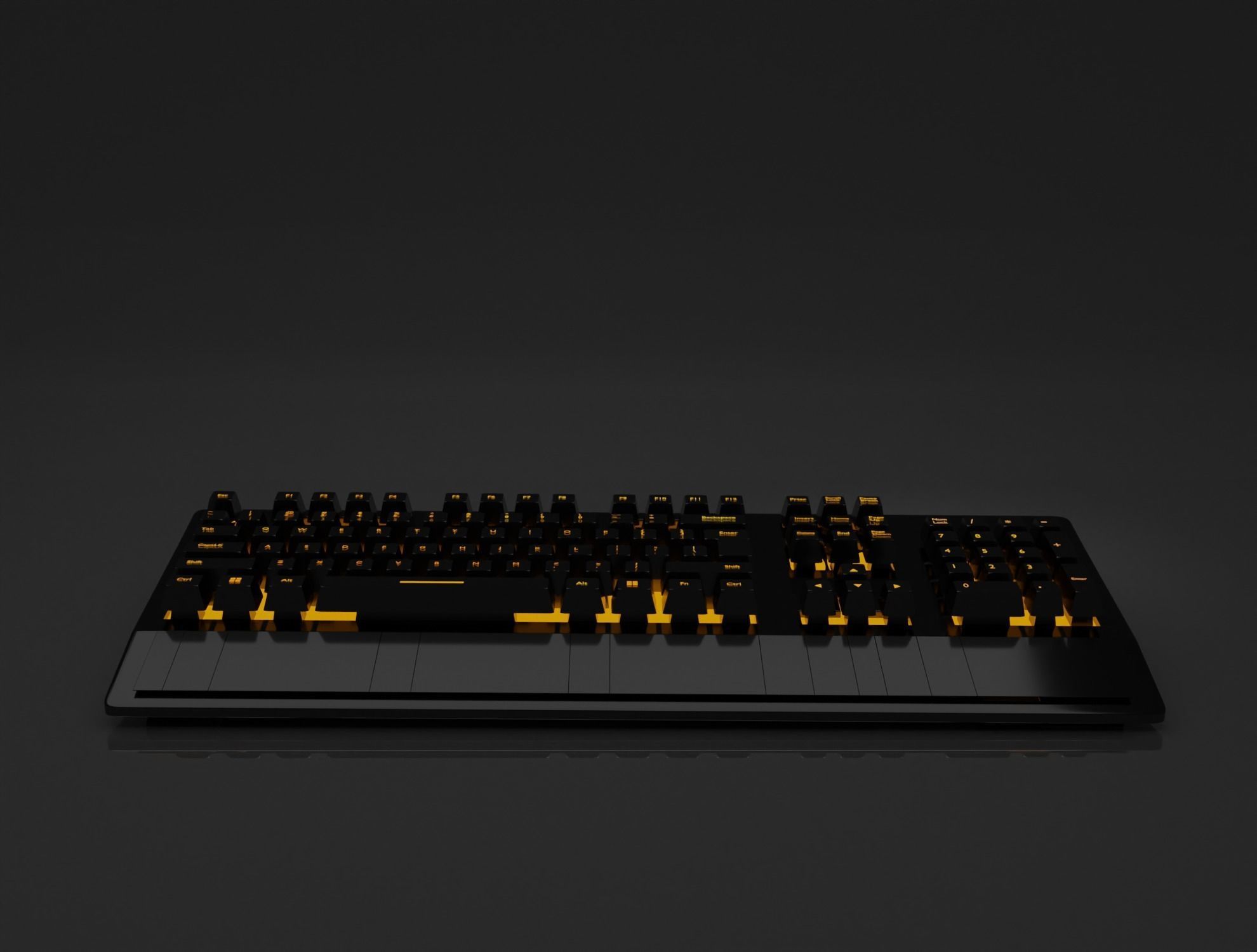 Gaming RGB Keyboard Low-poly 3D model_1
