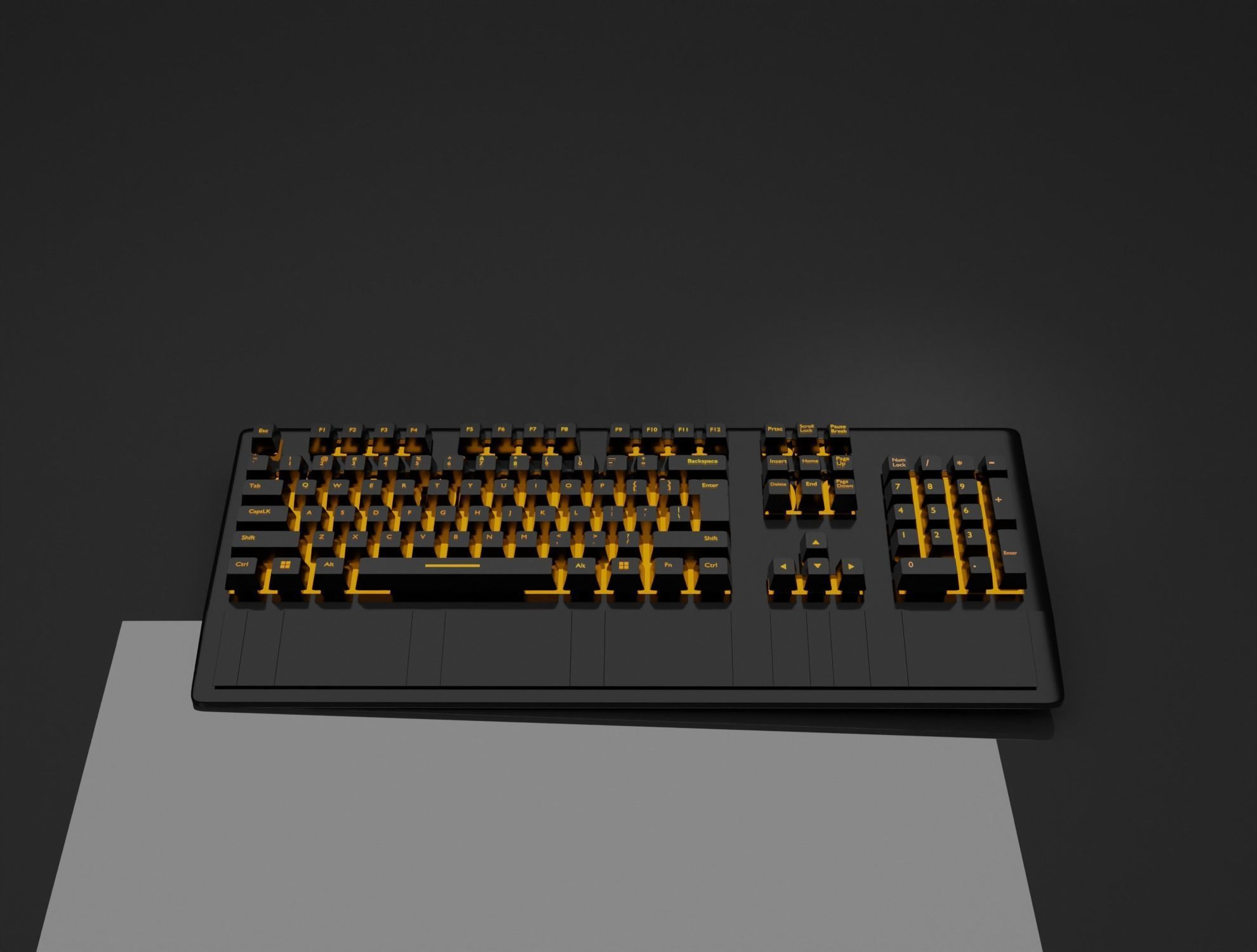 Gaming RGB Keyboard Low-poly 3D model_2