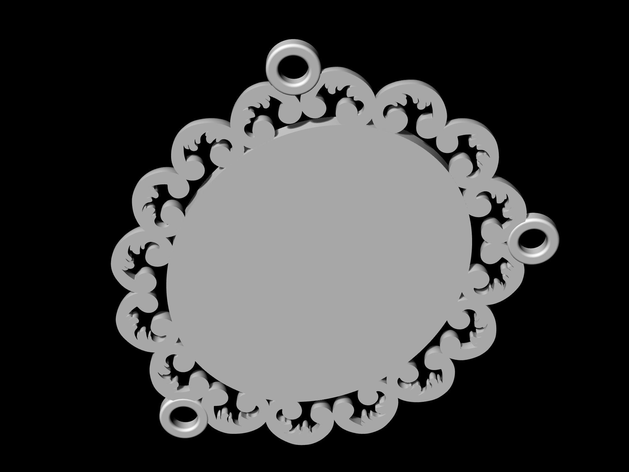 Icon Mary with Jesus for necklace and rosary 3D print model_15