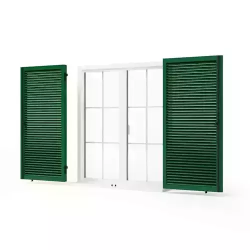 Green Window Shutters For The House
