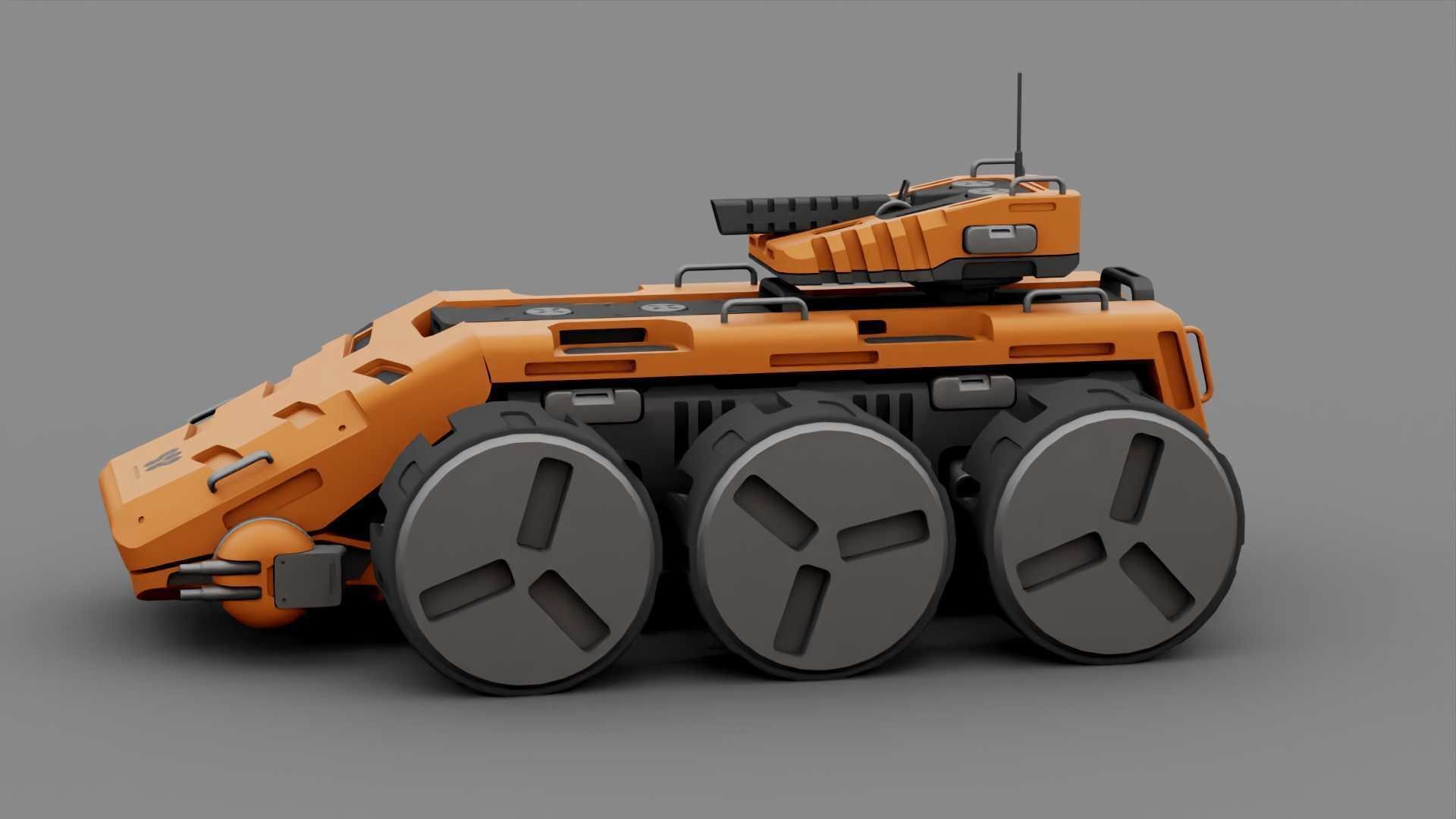 SCII-fI MILITARY VEHICLE RIGGED 3D model_3