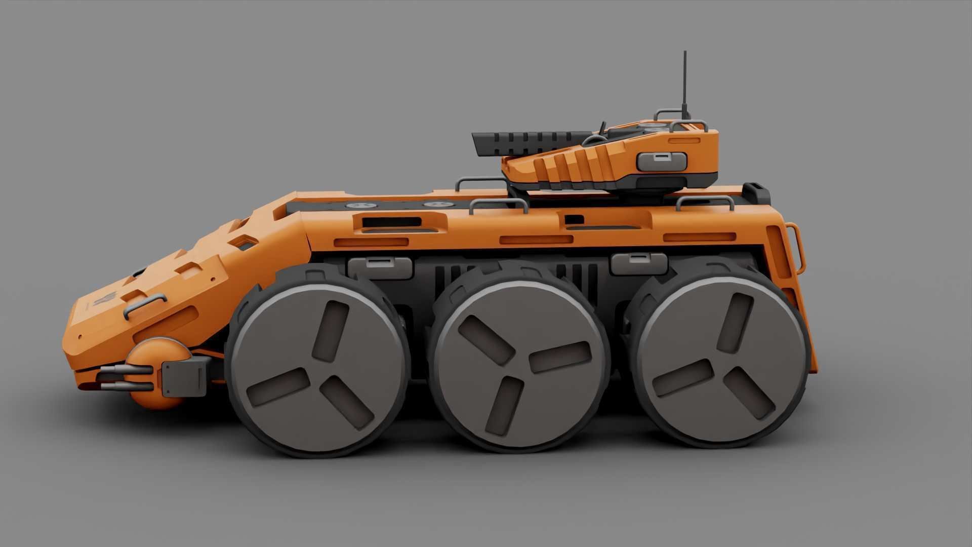 SCII-fI MILITARY VEHICLE RIGGED 3D model_4