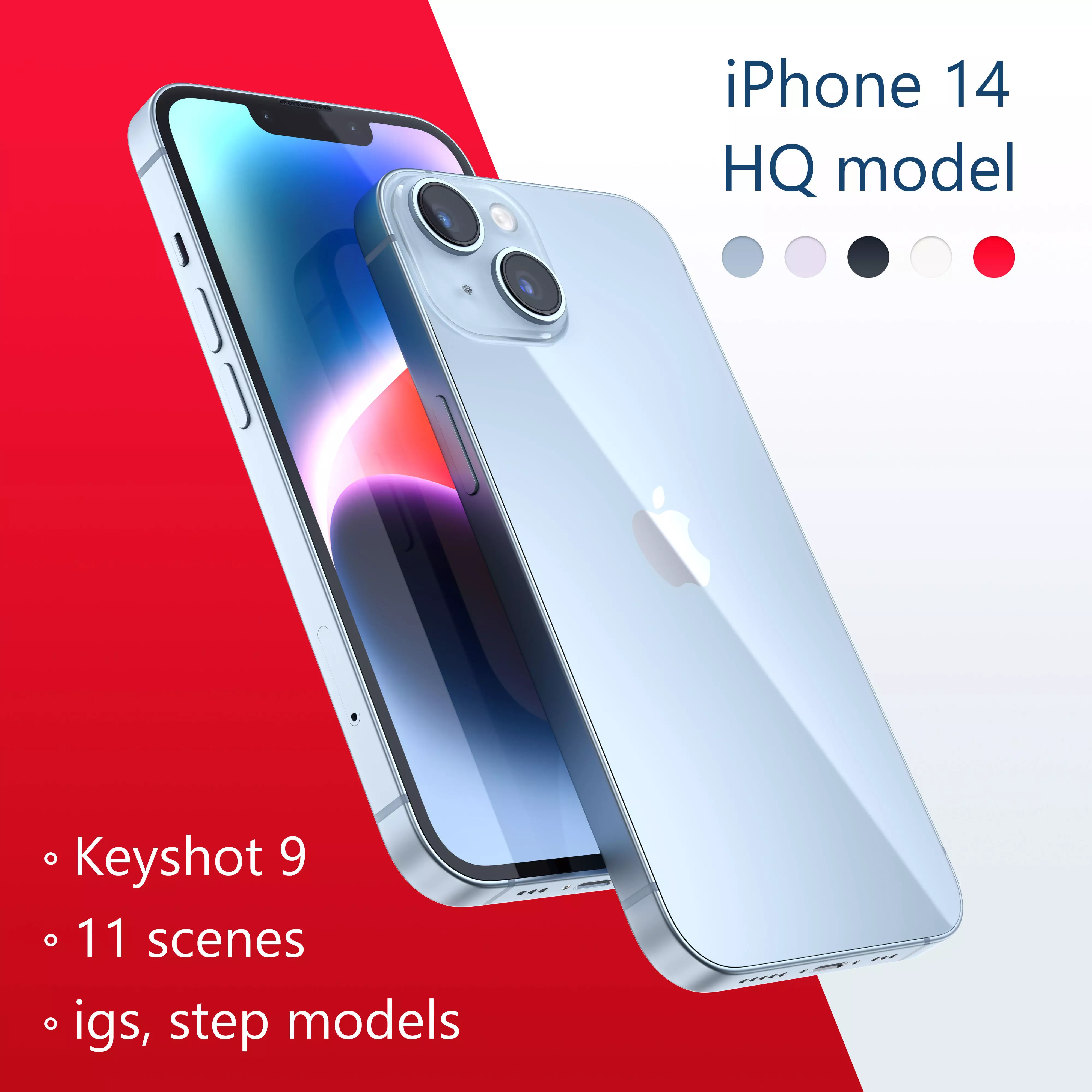 iPhone 14 Keyshot 9 scenes 3D model
