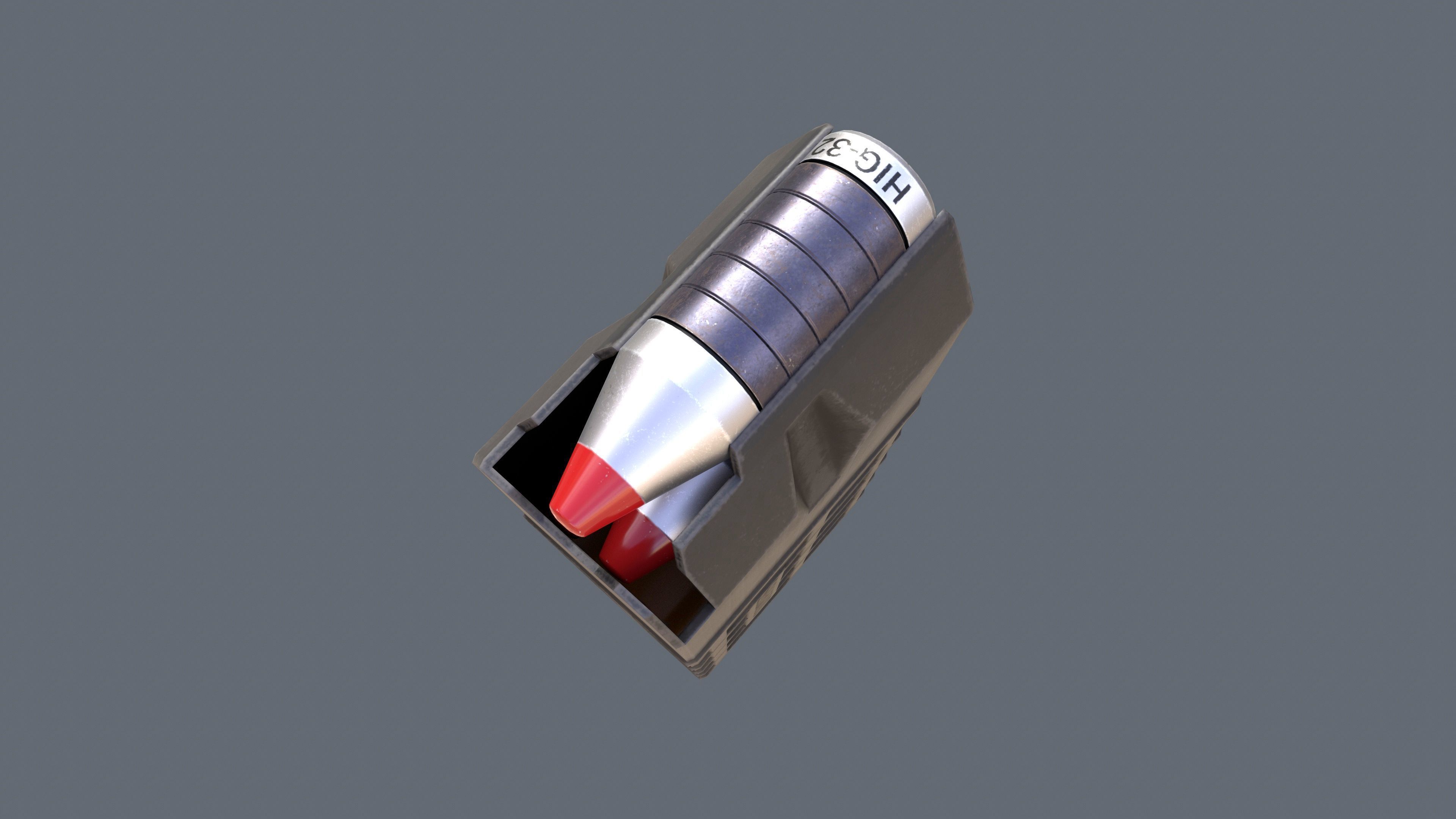 Manual Automatic Grenade Launcher Savan Caliber 32mm Low-poly 3D model_18