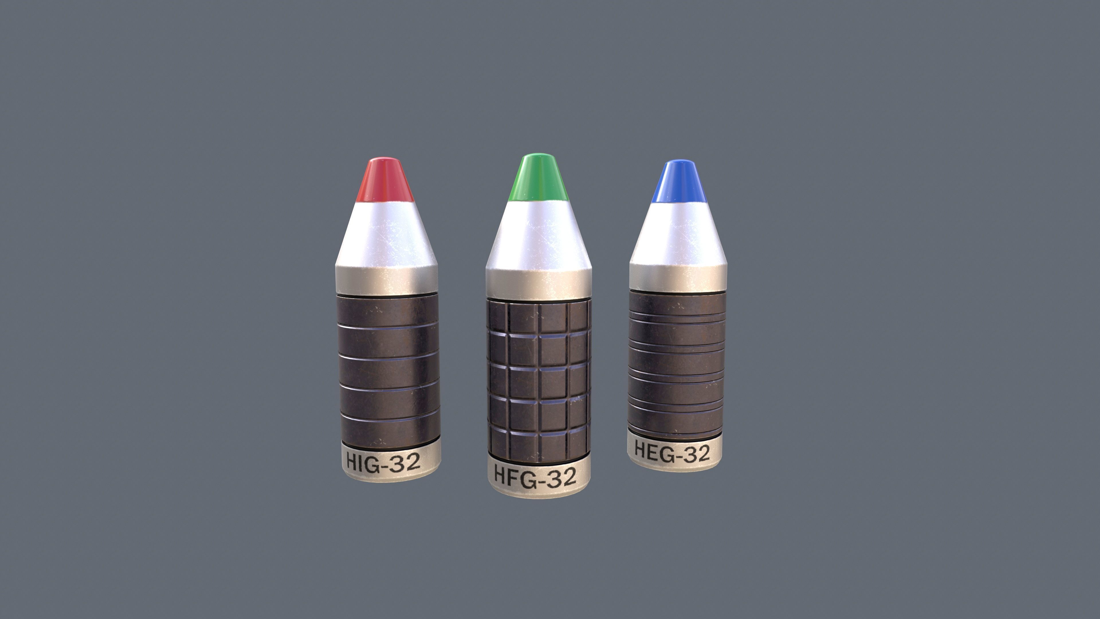 Manual Automatic Grenade Launcher Savan Caliber 32mm Low-poly 3D model_24