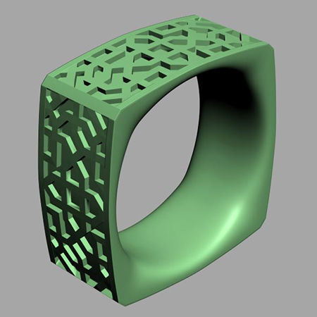 Jewelry Arabic pattern wedding band 3D model_1