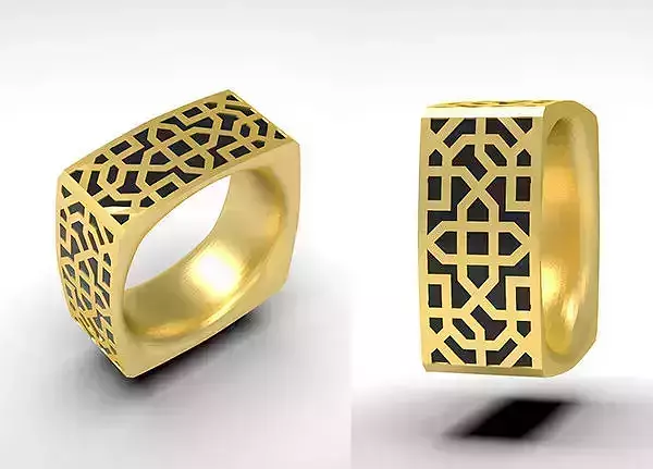 Jewelry Arabic pattern wedding band
