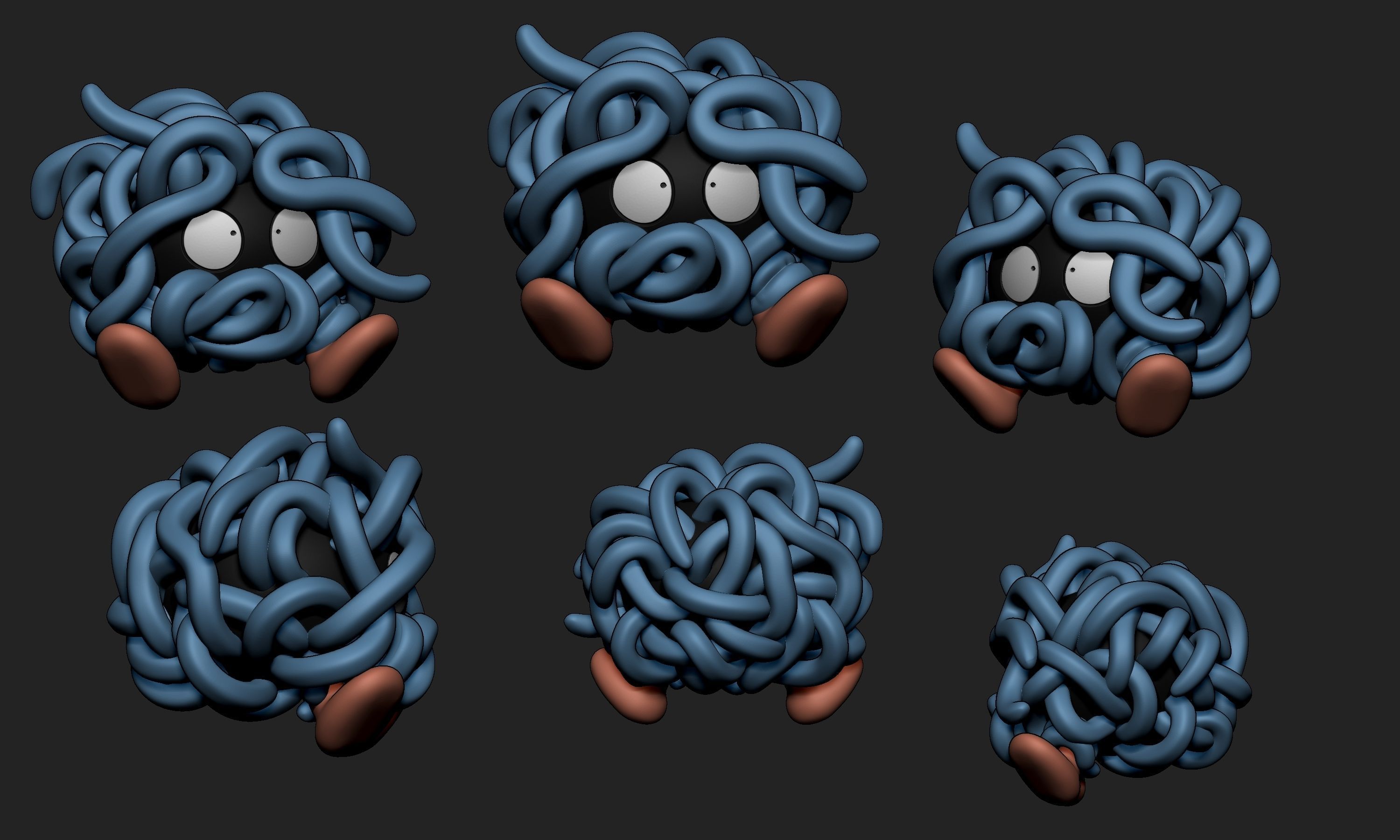 Pokemon - Tangela and Tangrowth with 2 poses 3D print model_2