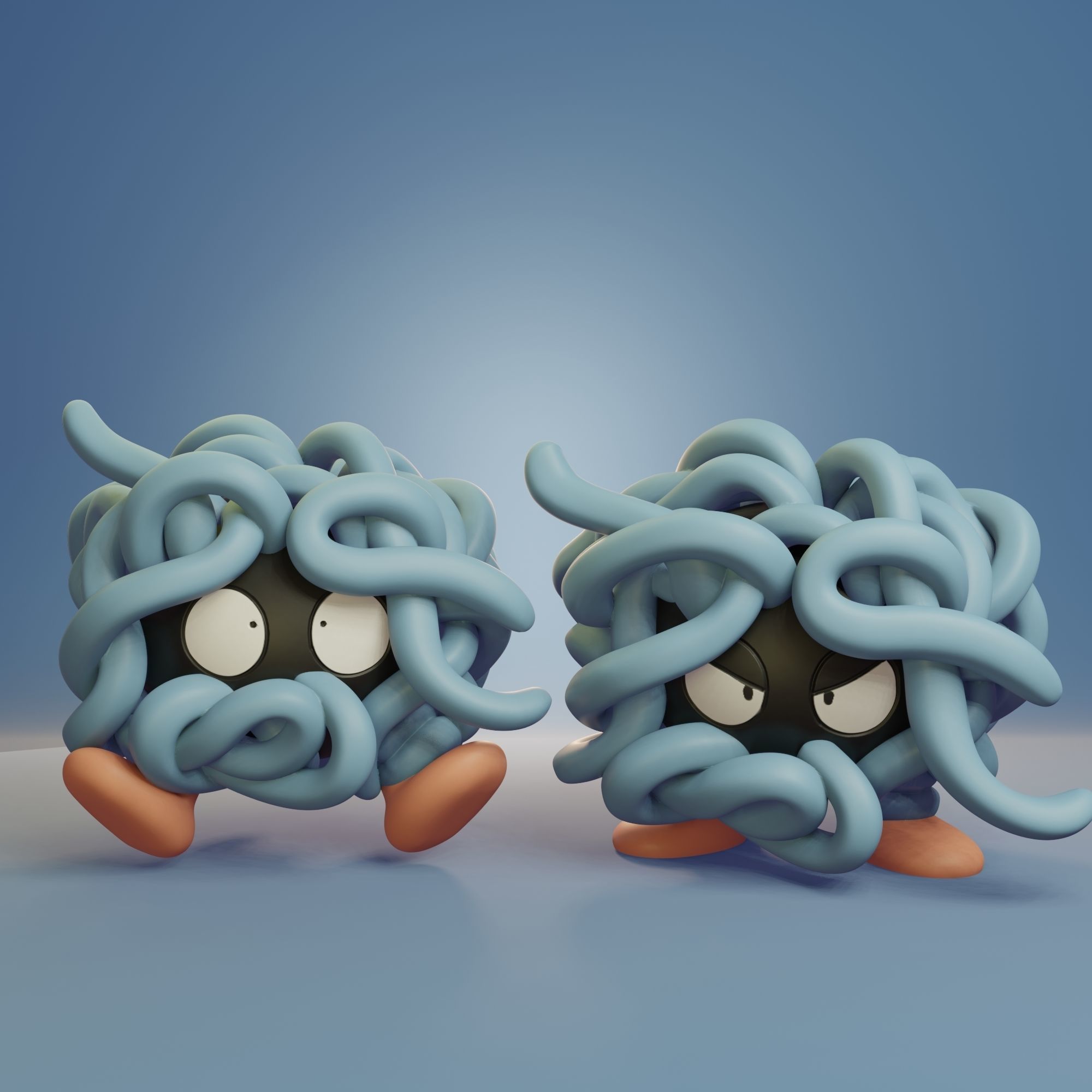 Pokemon - Tangela and Tangrowth with 2 poses 3D print model_1