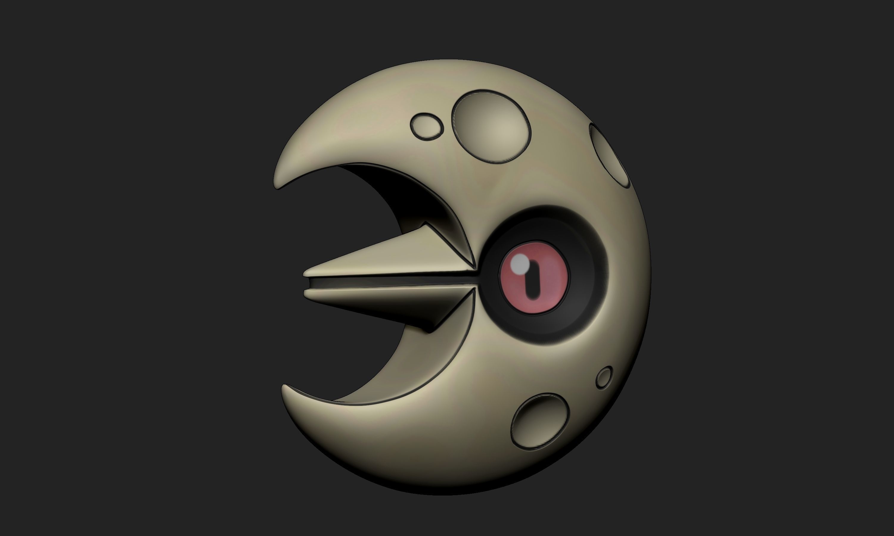 Pokemon - Lunatone with base 3D print model_1