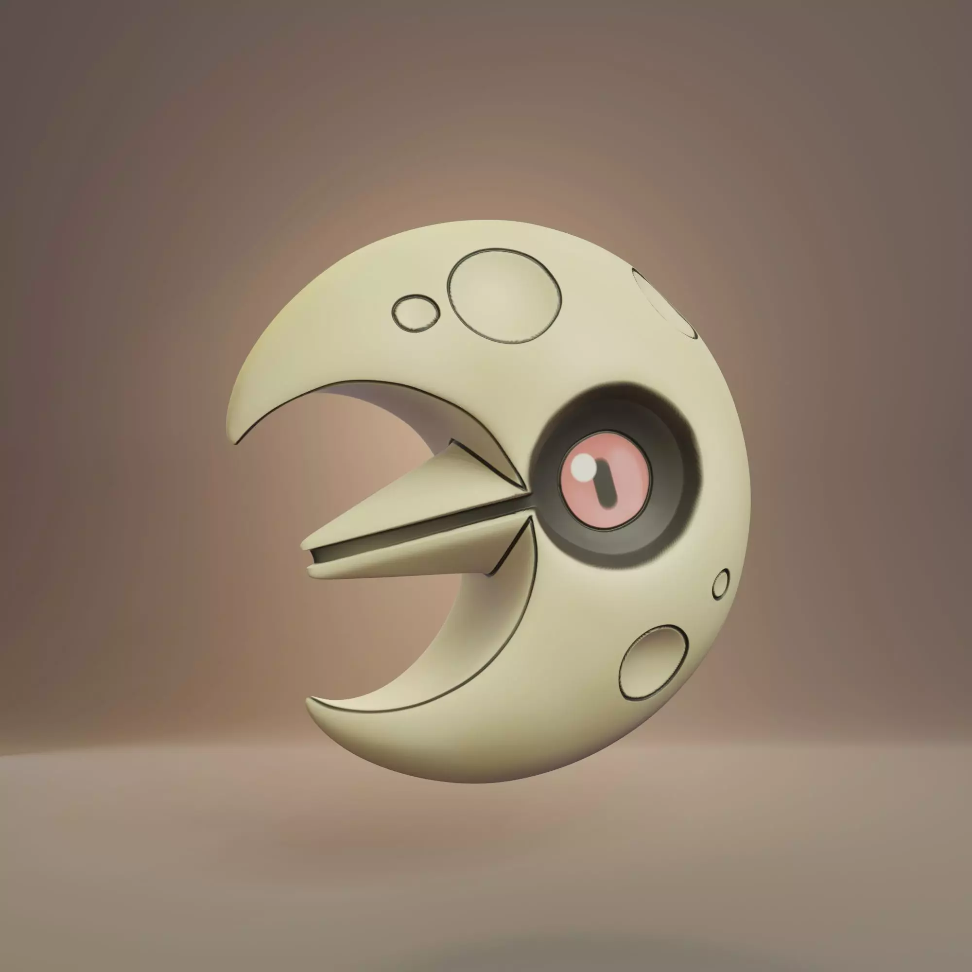 Pokemon - Lunatone with base 3D print model_0