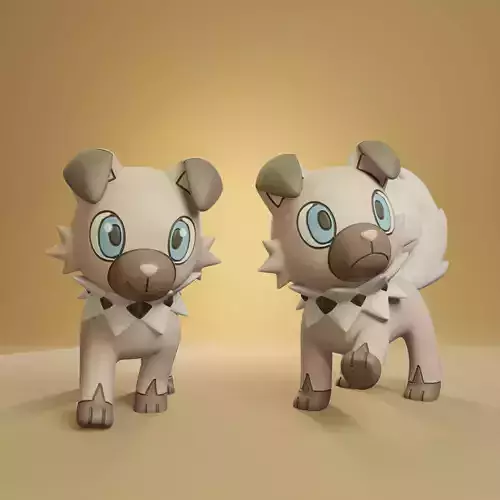 Pokemon - Rockruff with 2 poses
