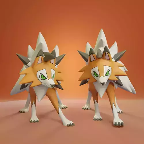 Pokemon - Lycanroc Dusk with 2 poses