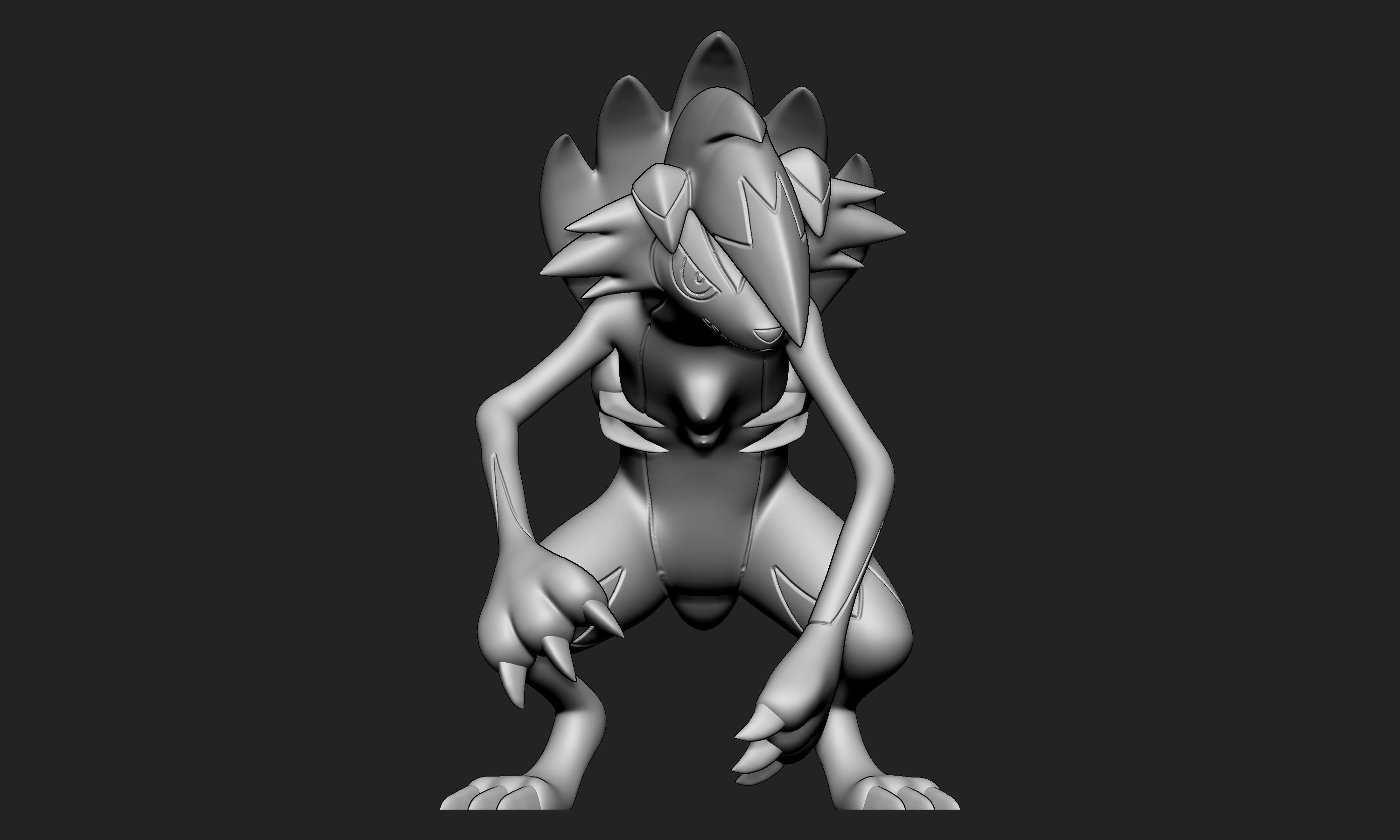 Pokemon - Lycanroc Midnight with 2 poses 3D print model_7