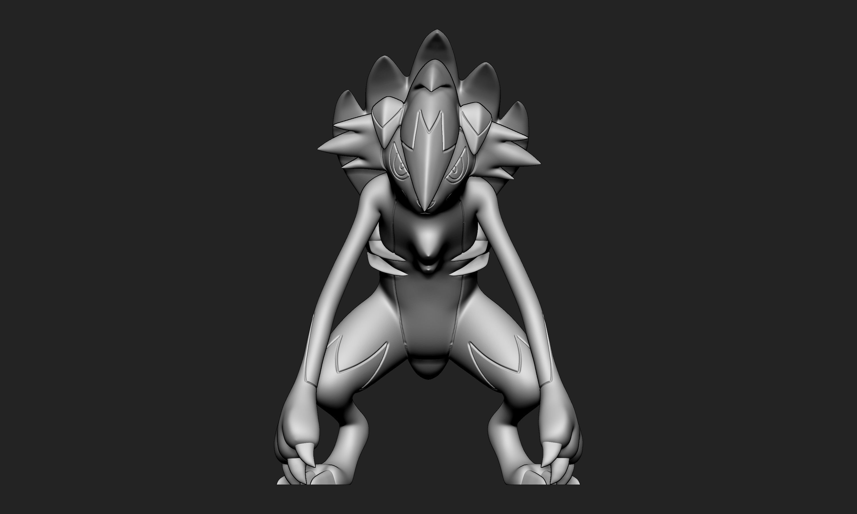 Pokemon - Lycanroc Midnight with 2 poses 3D print model_2
