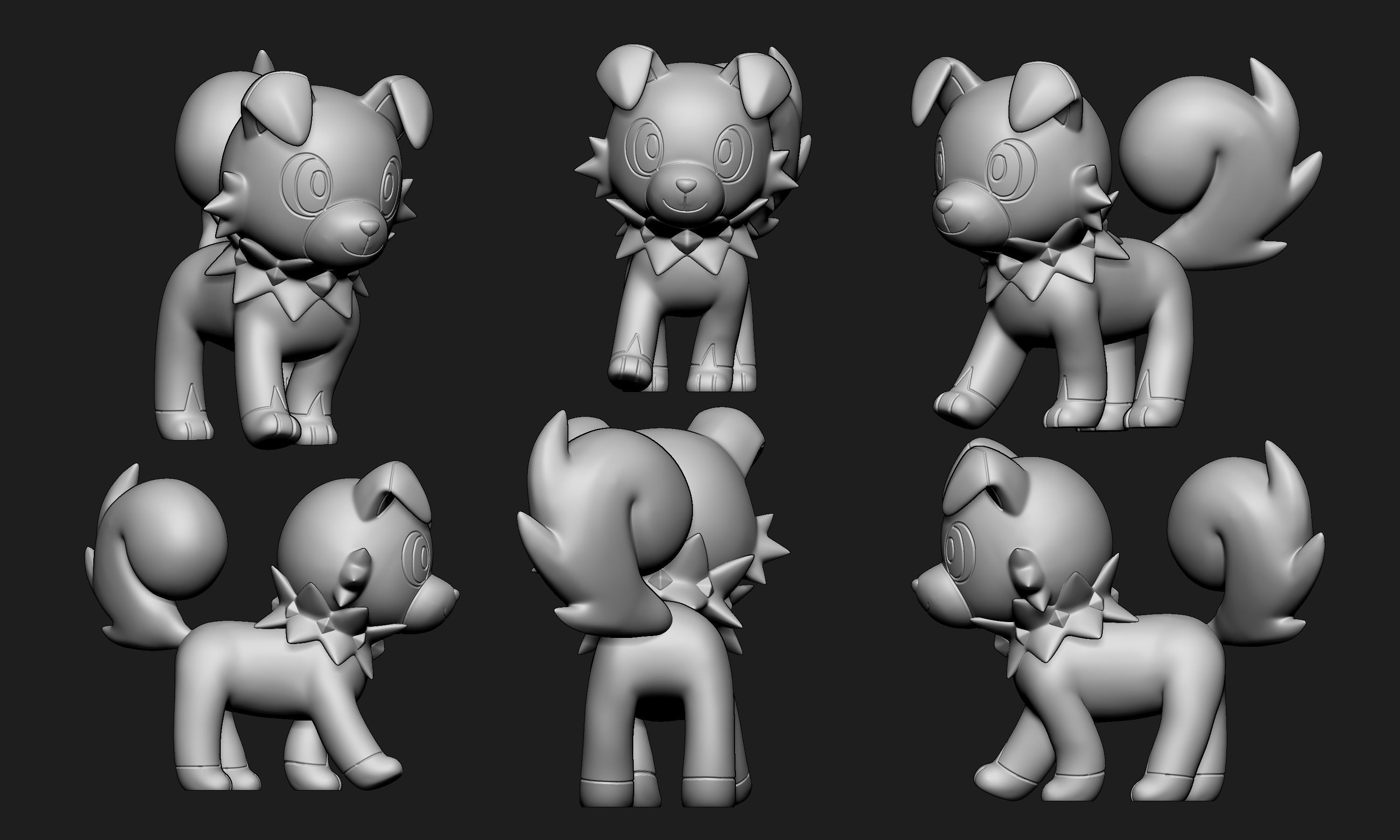 Pokemon - Rockruff and Lycanroc all forms 3D print model_5