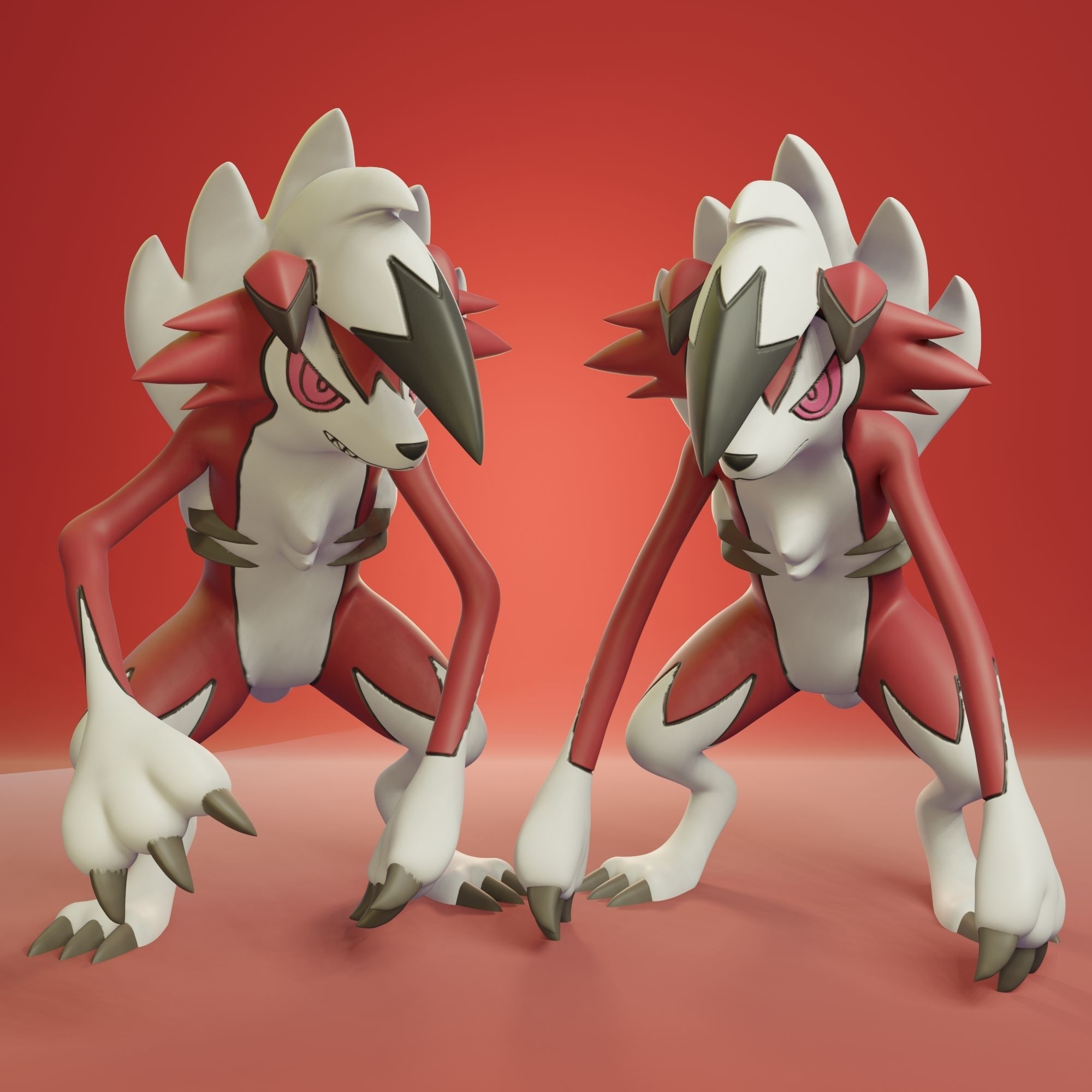 Pokemon - Rockruff and Lycanroc all forms 3D print model_16
