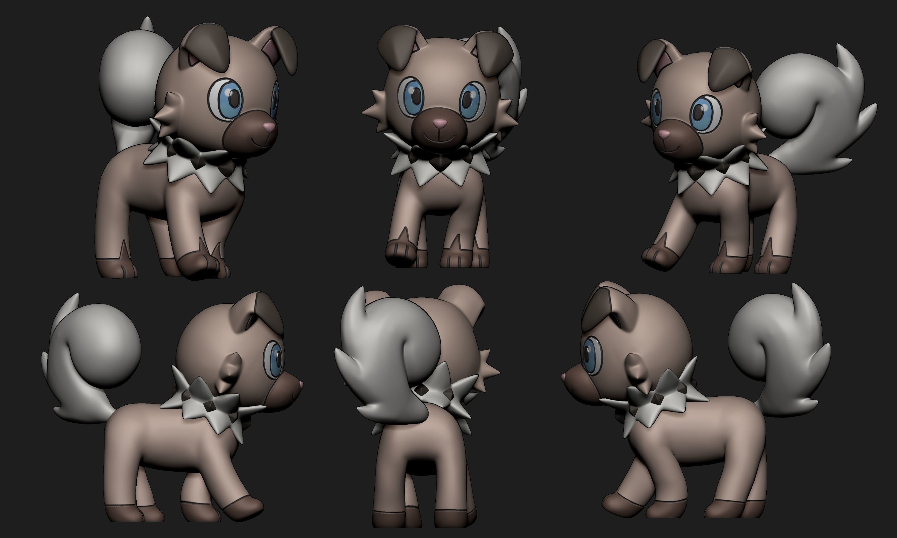 Pokemon - Rockruff and Lycanroc all forms 3D print model_4